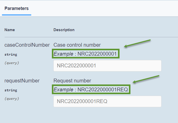 In Path Parameter Example